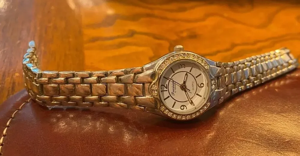 Women's 32mm Silver Tone Precision By Gruen Dress Watch, Crystal Accents